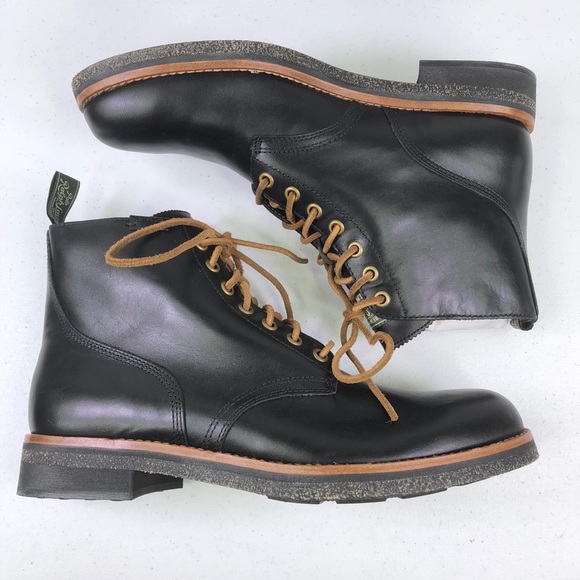 Polo Ralph Lauren Men Combat Boots RL Army Leather - Picture 2 of 9